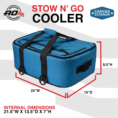 AO Coolers Stow-N-Go Canvas 38 Can Cooler - Ocean