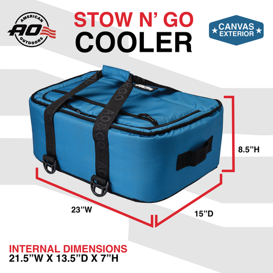 AO Coolers Stow-N-Go Canvas 38 Can Cooler - Ocean