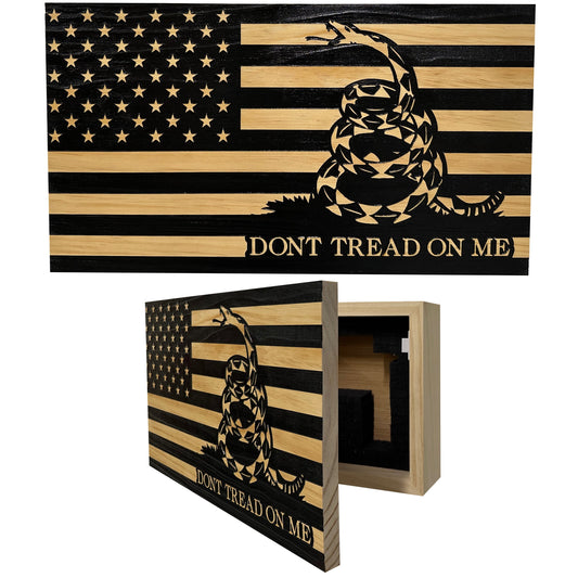 Bellewood Designs - Dont Tread On Me Secure Wall-Mounted Gun Cabinet (Stripes)