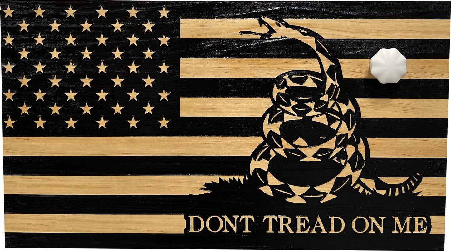 Bellewood Designs - Dont Tread On Me Secure Wall-Mounted Gun Cabinet (Stripes)