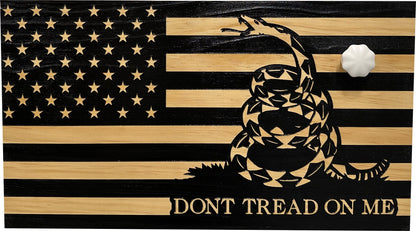 Bellewood Designs - Dont Tread On Me Secure Wall-Mounted Gun Cabinet (Stripes)