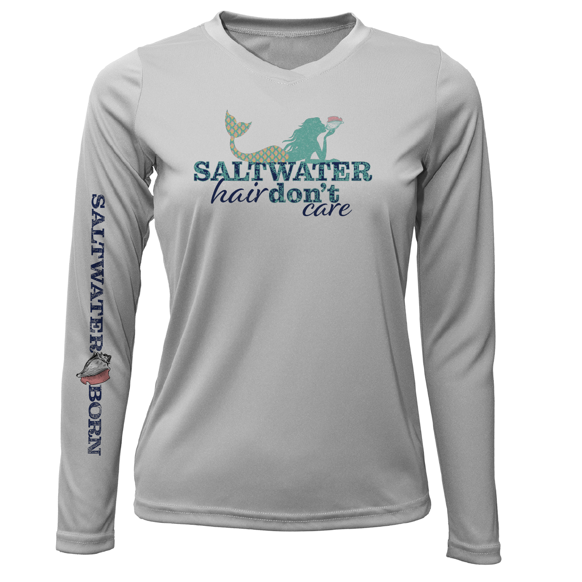 Saltwater Born Stuart "Saltwater Hair...Don't Care" Long Sleeve UPF 50+ Dry-Fit Shirt