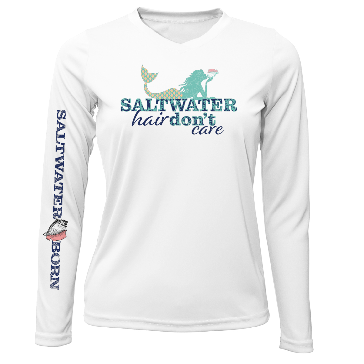 Saltwater Born Stuart "Saltwater Hair...Don't Care" Long Sleeve UPF 50+ Dry-Fit Shirt