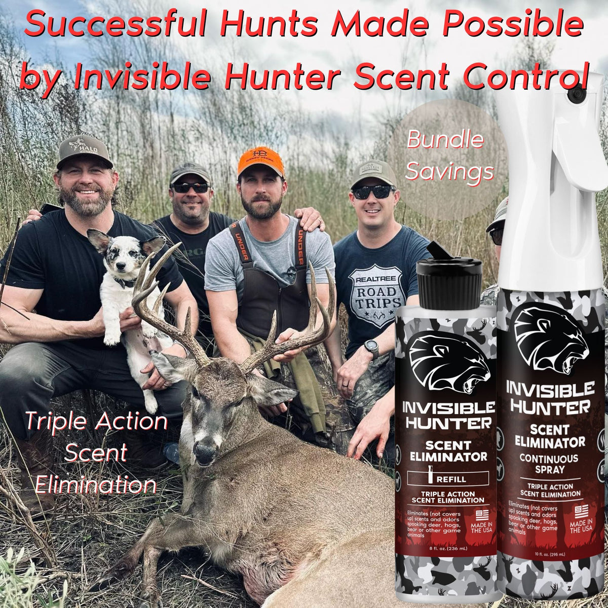Zone Protects Invisible Hunter Scent Eliminator Continuous Spray + Refill