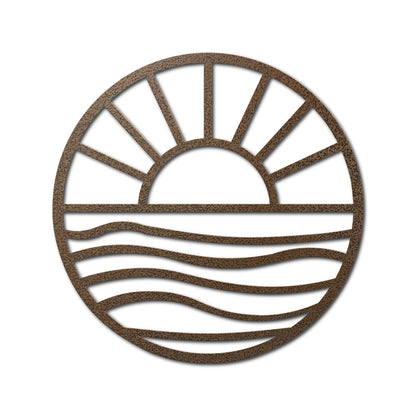 Lewis Design Co Sun and Waves Metal Wall Art, Outdoor patio Wall decor