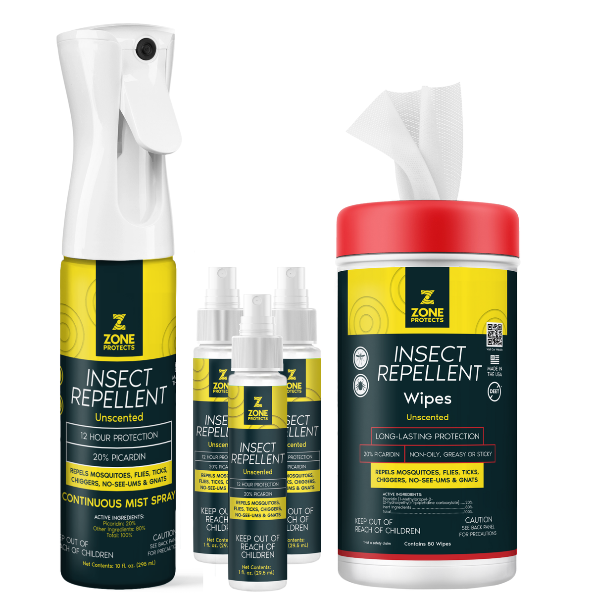 Zone Protects Unscented Picaridin Super Bundle Insect Repellent