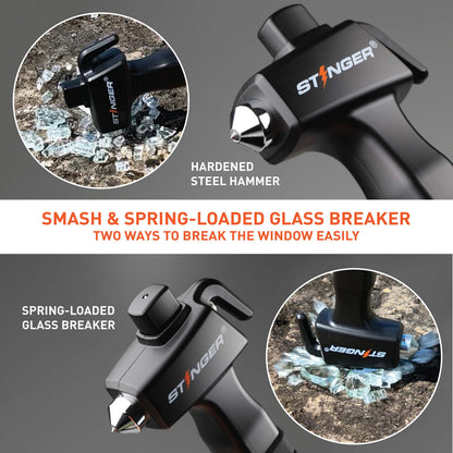 Stinger Survival Tools Car Escape Safety Hammer (Black)