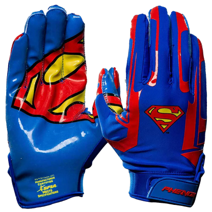 Superman Football Gloves - VPS1 by Phenom Elite