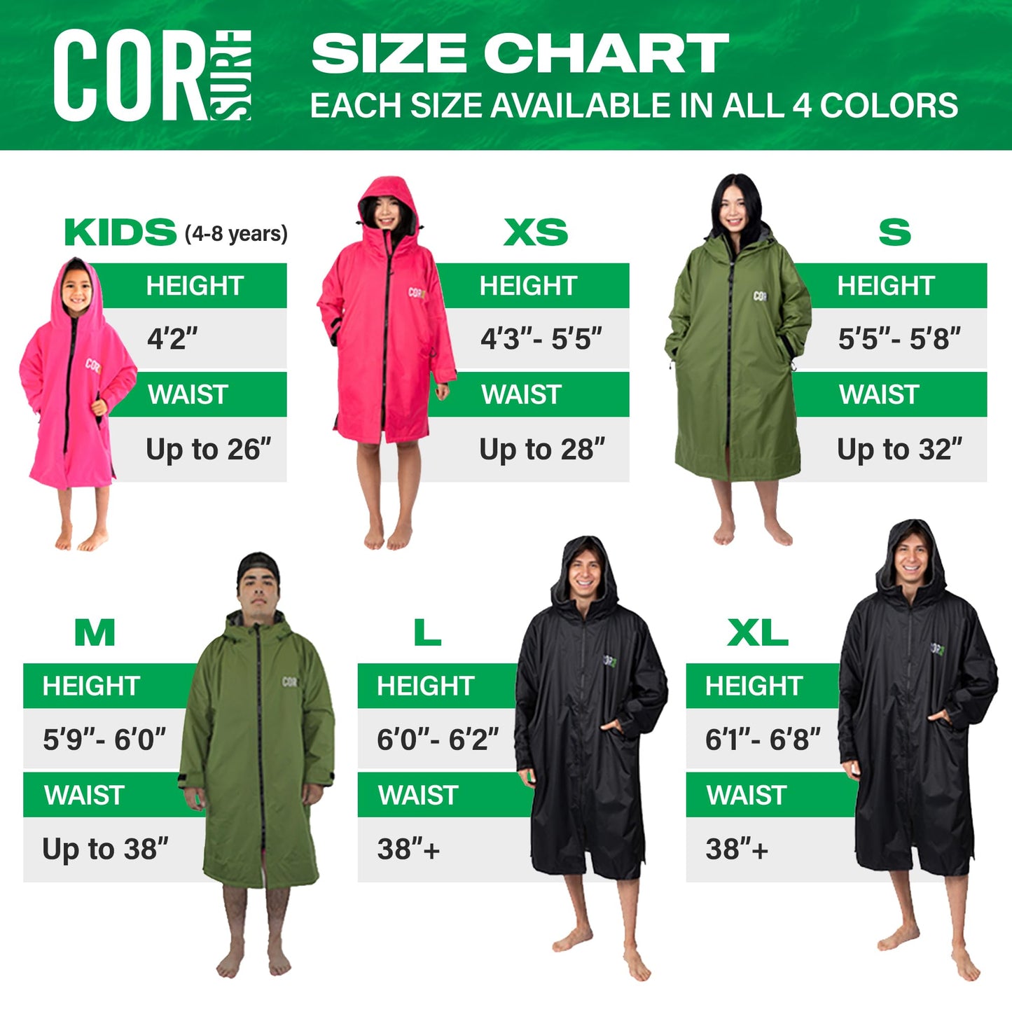COR Surf Waterproof Swim Parka (COR Green)