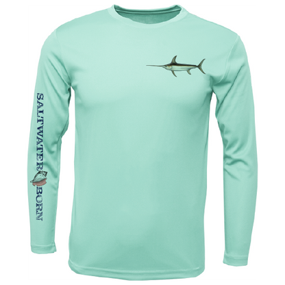 Swordfish on Chest Long Sleeve UPF 50+ Dry-Fit Shirt