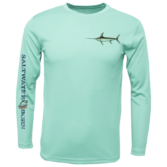 SK Swordfish on Chest Long Sleeve UPF 50+ Dry-Fit Shirt