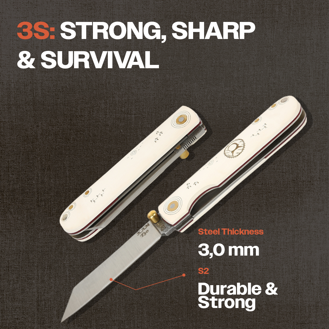 Kam Knife – T30 - Katsu White Handle - Pocket Knife