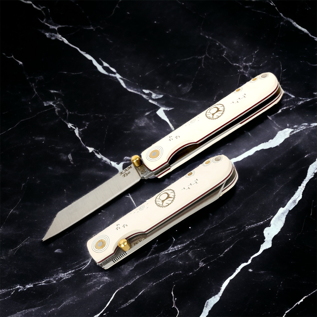 Kam Knife – T30 - Katsu White Handle - Pocket Knife