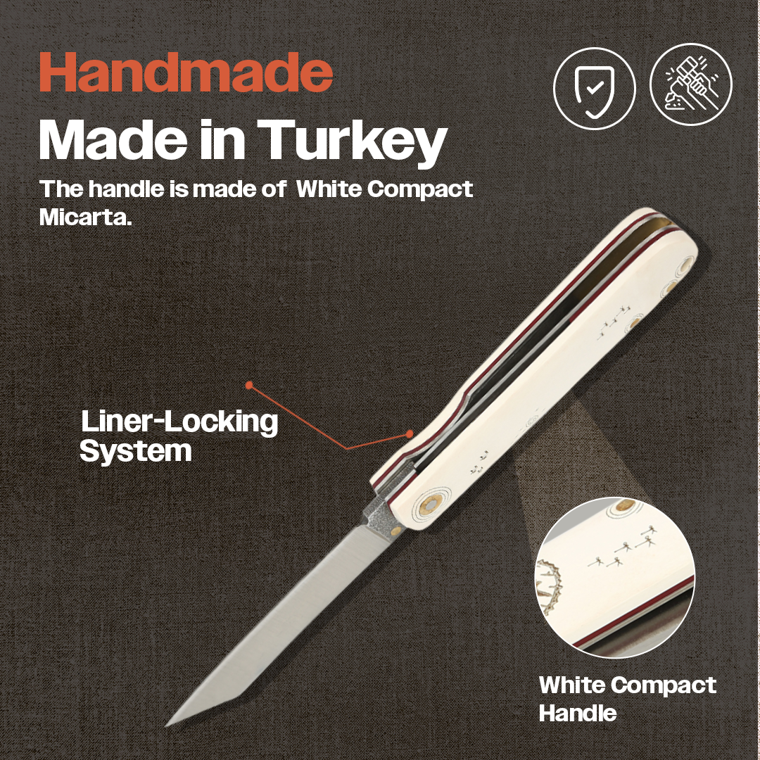 Kam Knife – T30 - Katsu White Handle - Pocket Knife