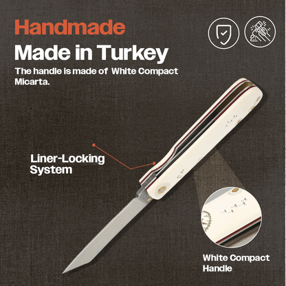 Kam Knife – T30 - Katsu White Handle - Pocket Knife