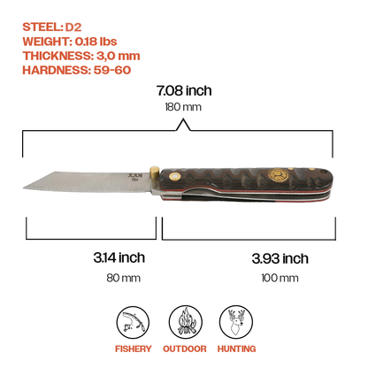 Kam Knife - T30 - Katsu Brown Handle - Pocket Knife
