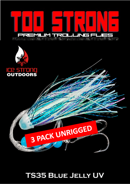 Ice Strong Outdoors - Too Strong Premium Trolling Flies - 3 Pack Unrigged - NEW 2026 Colors RELEASED!