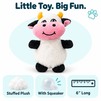 Dogline 6" Cow Mini Dog Toy