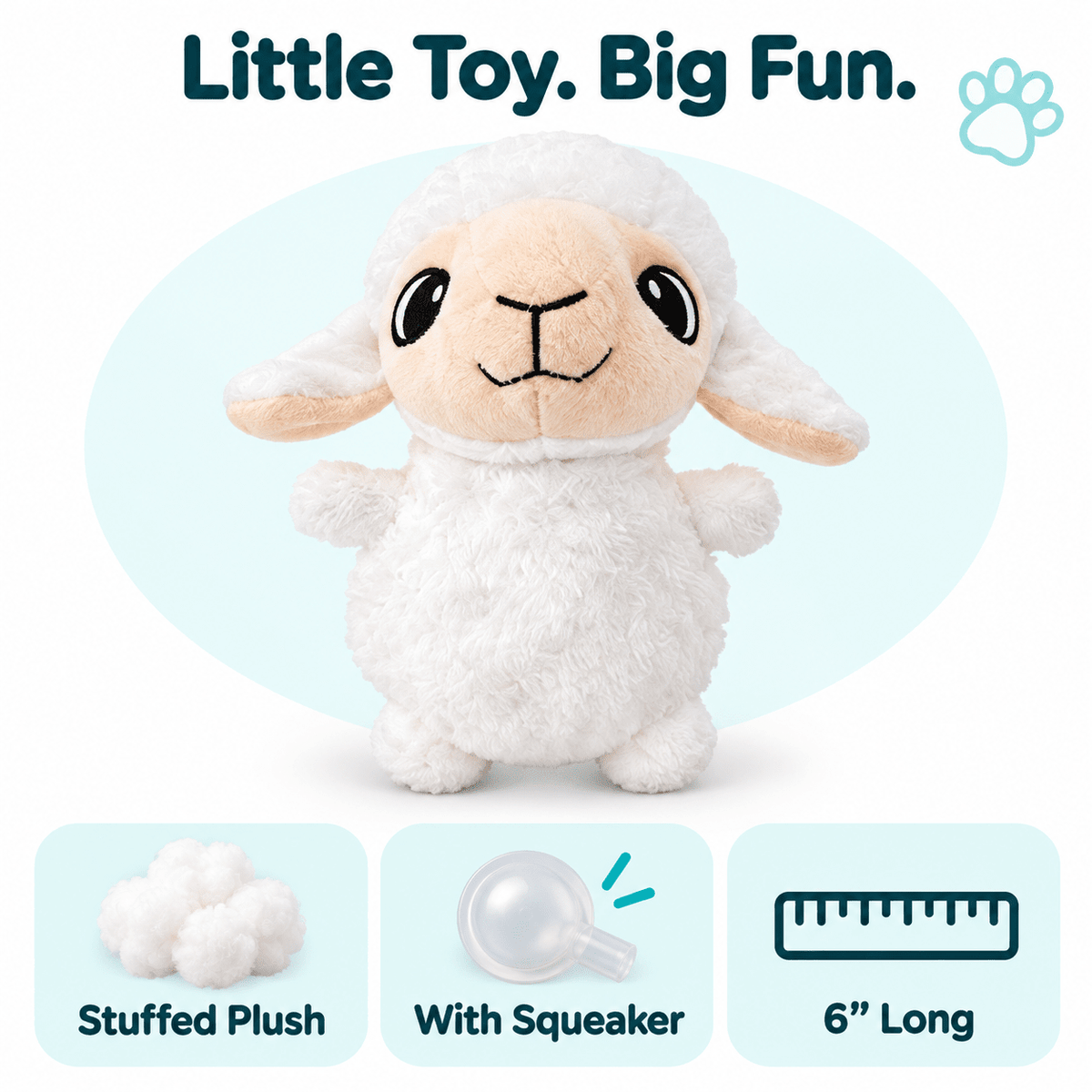 Dogline 6" Sheep Mini Dog Toy