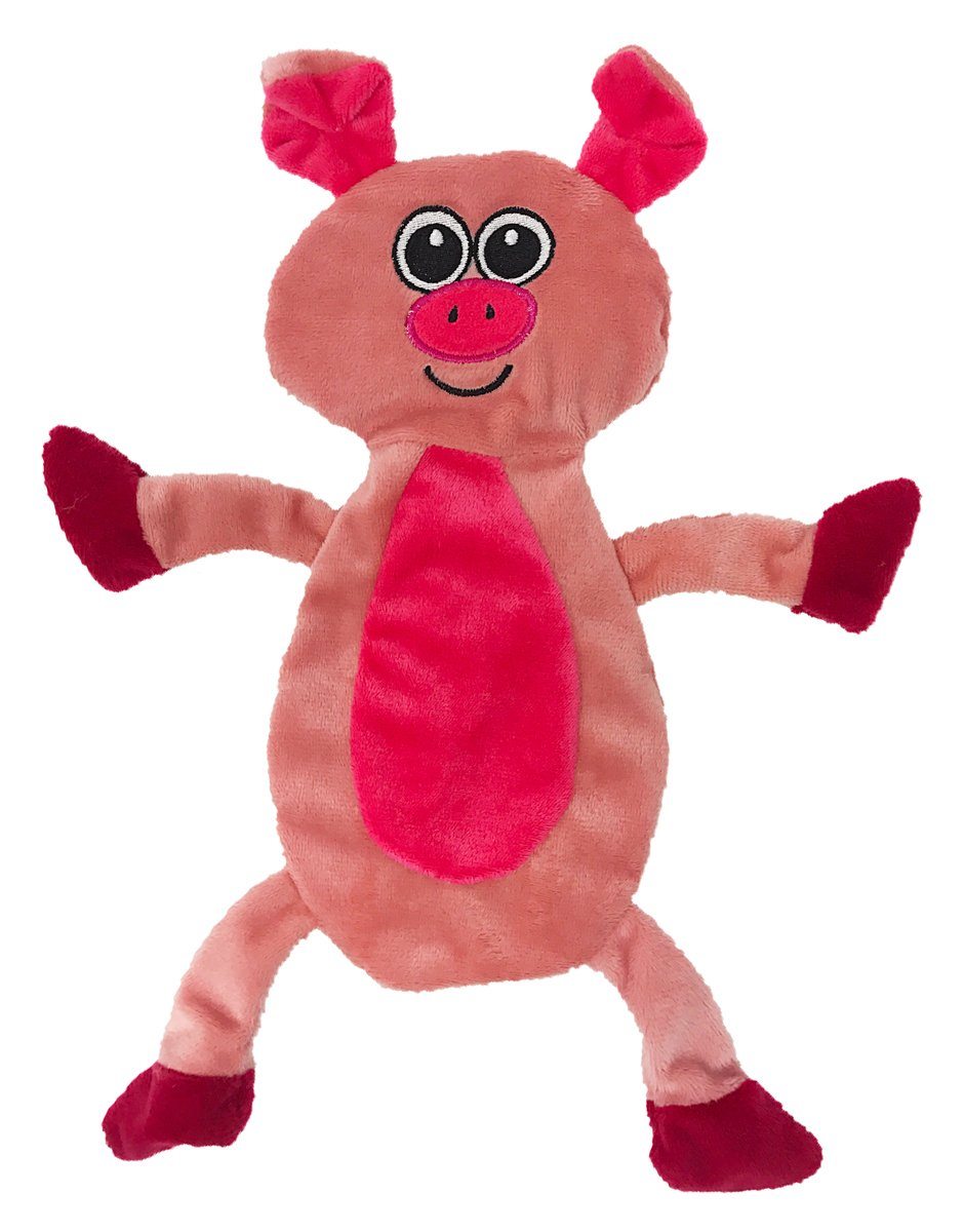 Dogline 12" Pig Crinkle Flat Dog Toy