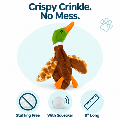 Dogline 9" Duck Brown Crinkle Dog Toy
