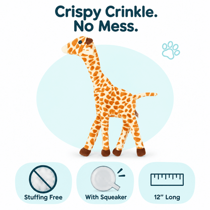 Dogline 12" Giraffe Crinkle Dog Toy