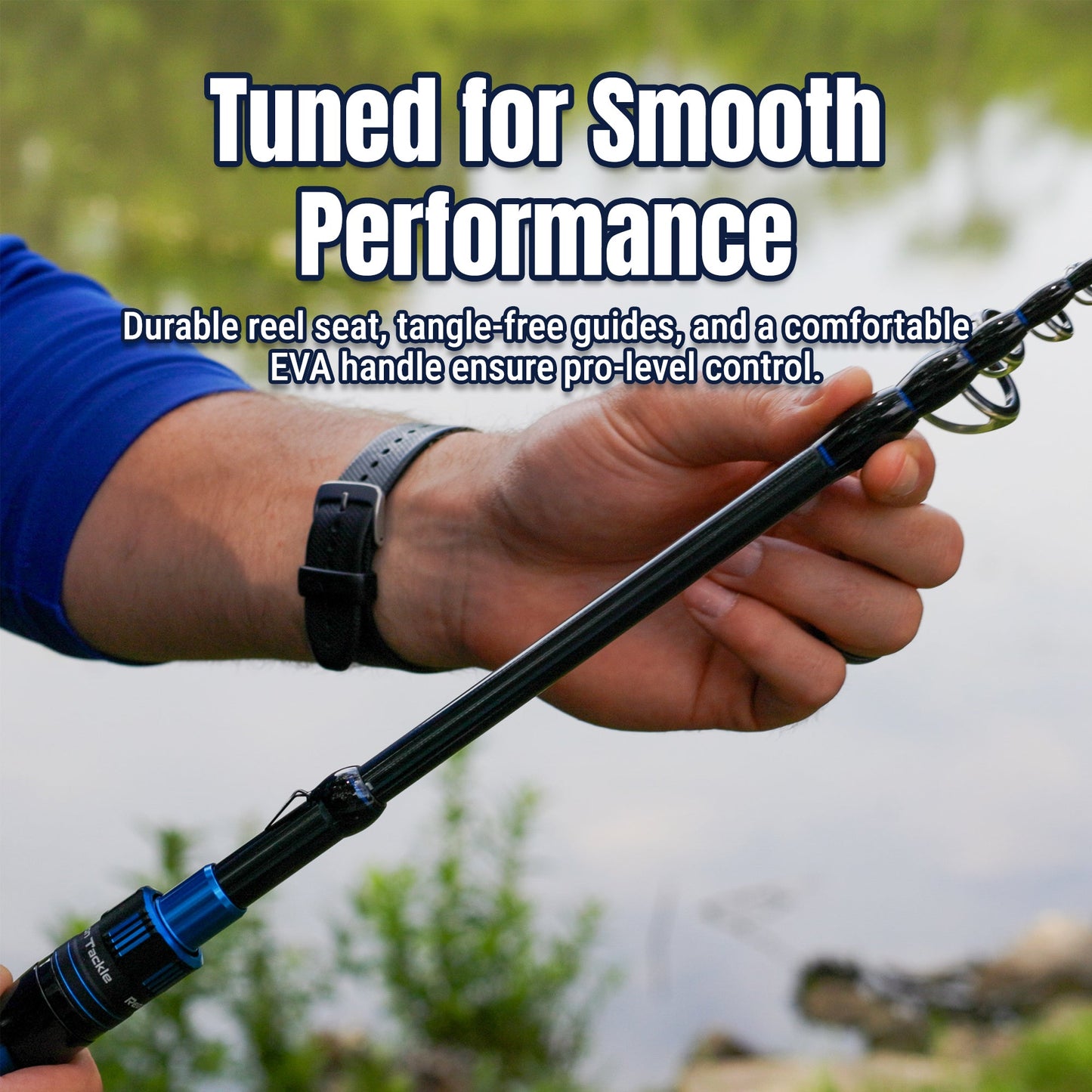 Reaction Tackle Telescopic Spinning Rod – Carbon Travel Fishing Rod – Collapsible Rod for Freshwater and Saltwater - NEW
