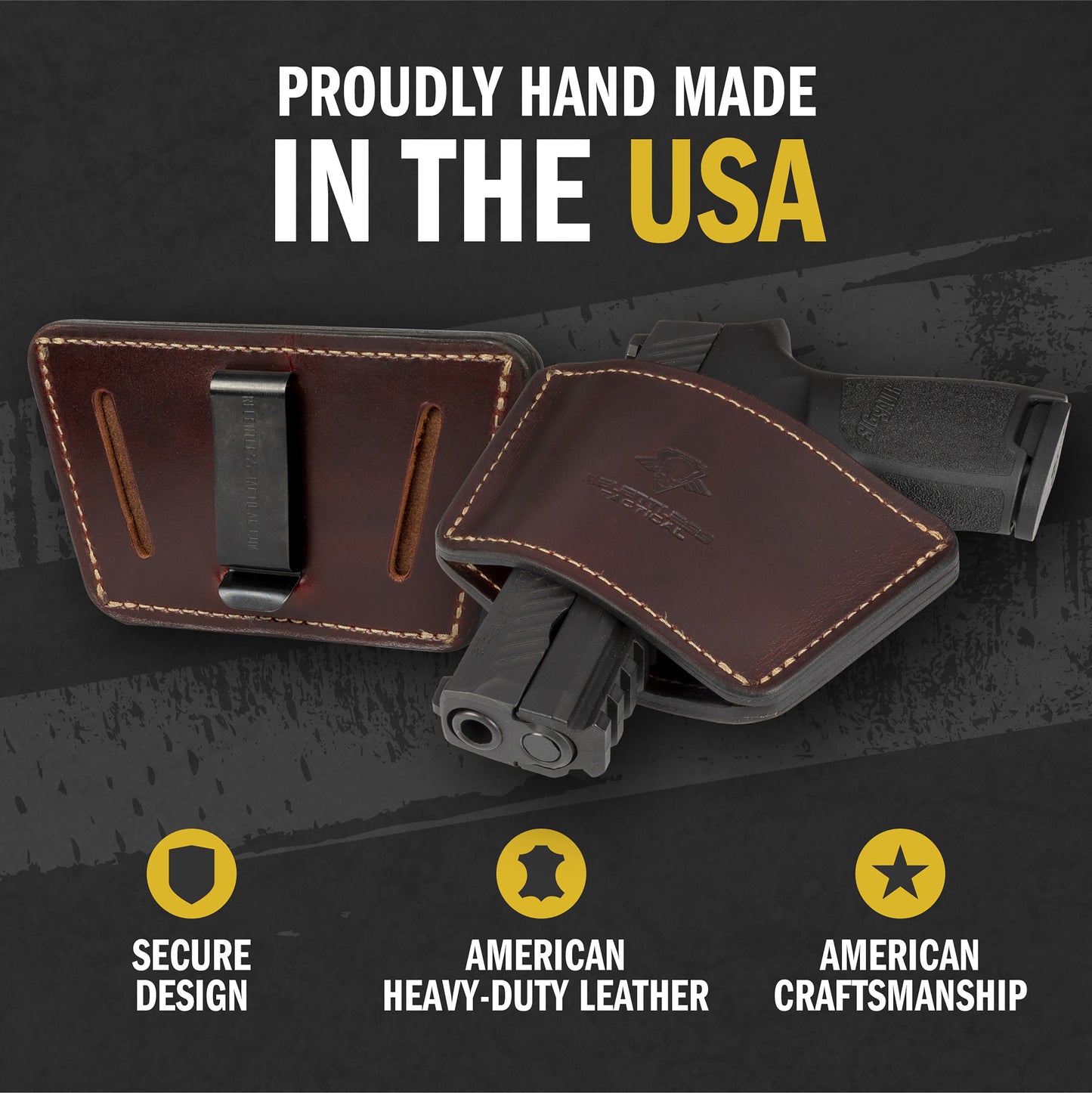 Relentless Tactical Dual Threat IWB / OWB Universal Belt Slide Holster | Made in USA | Ambidextrous Leather Holster