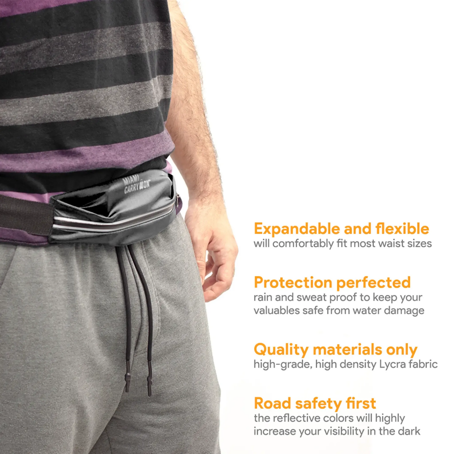 Miami Carry On Water-Resistant Workout Belt Bag