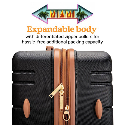 Miami Carry On  Brickell 3 Piece Expandable Retro Luggage Set