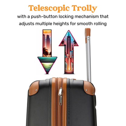 Miami Carry On Collins 3 Piece Expandable Retro Luggage Set