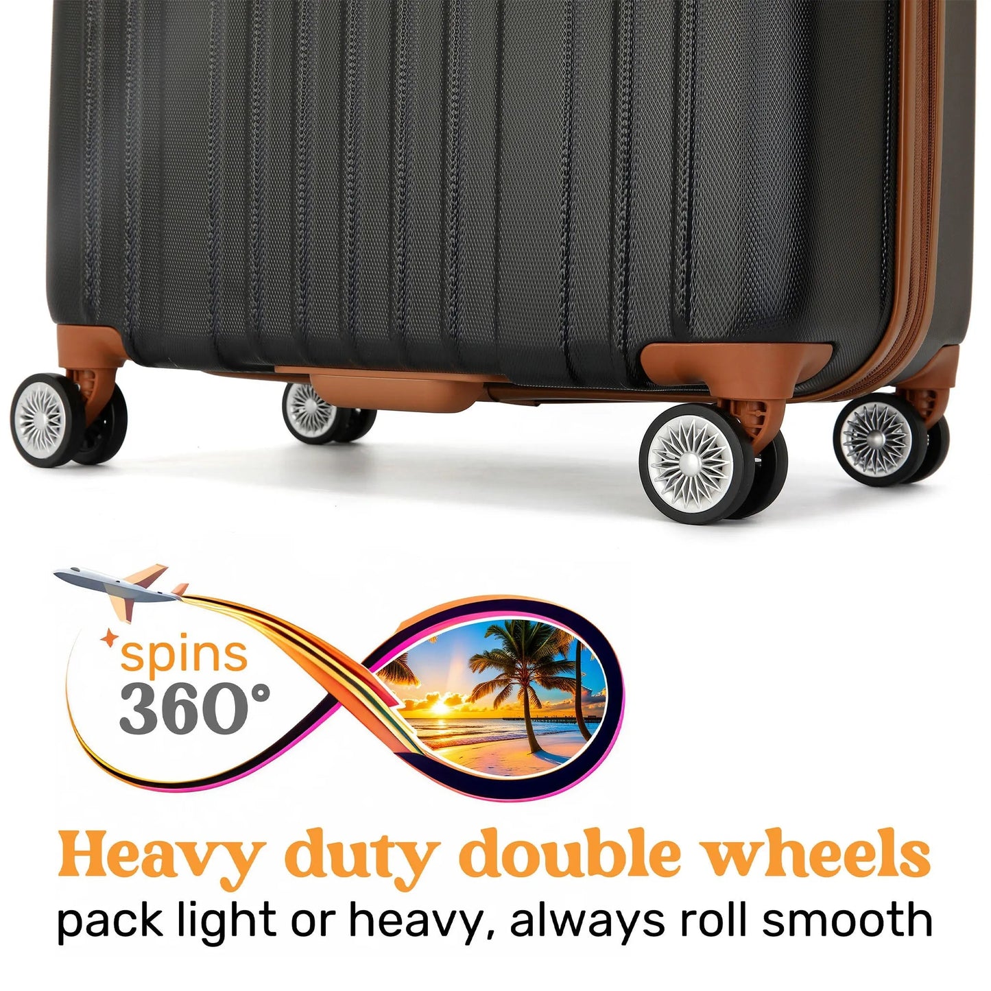 Miami Carry On Collins 3 Piece Expandable Retro Luggage Set