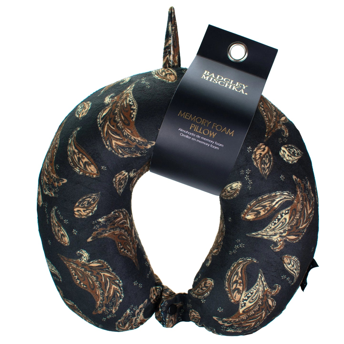 Badgley Mischka Memory Foam Travel Neck Pillow
