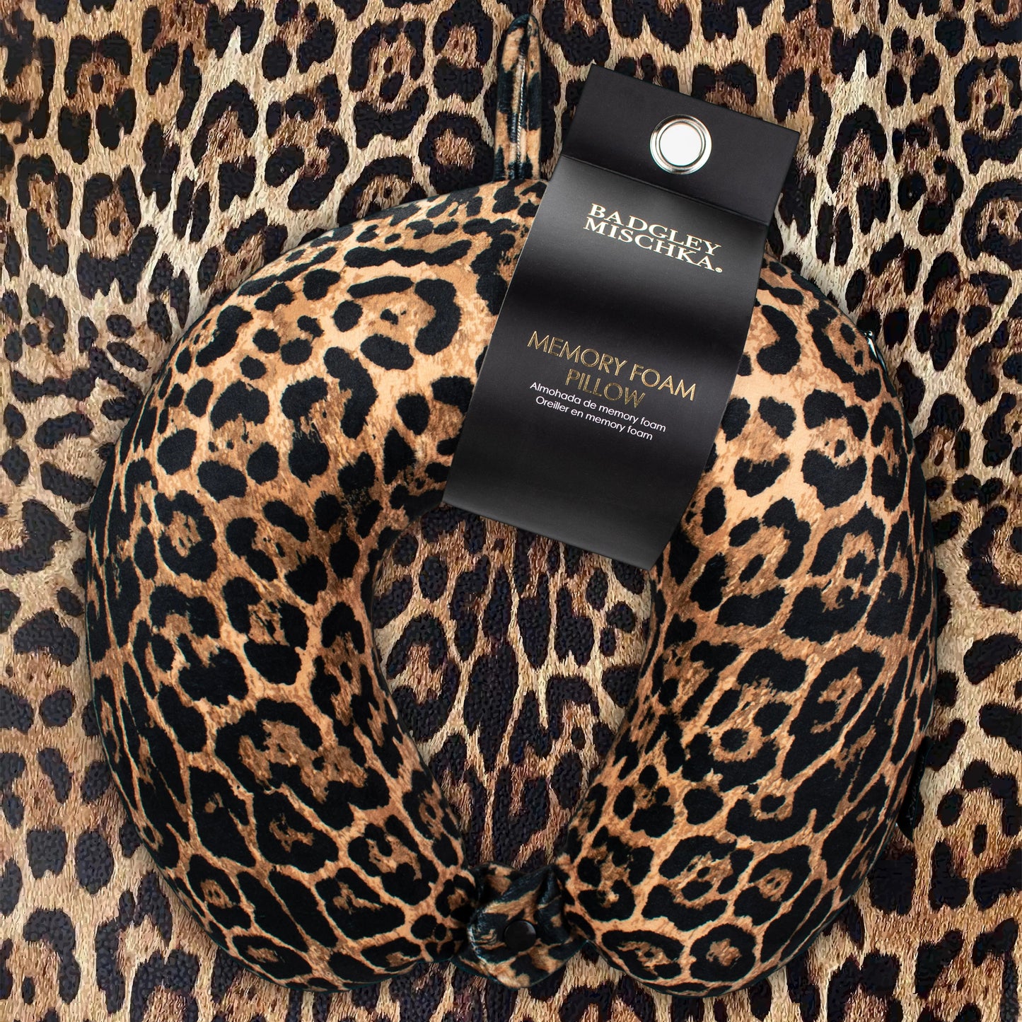 Badgley Mischka Memory Foam Travel Neck Pillow