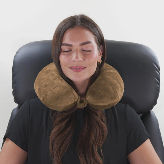Miami Carry On Plush Microbeads Travel Neck Pillow