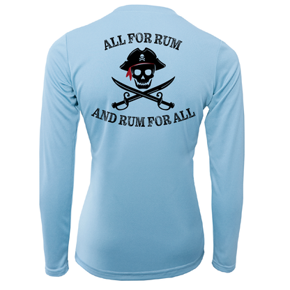 Saltwater Born Florida Freshwater Born "All For Rum and Rum For All" Women's Long Sleeve UPF 50+ Dry-Fit Shirt