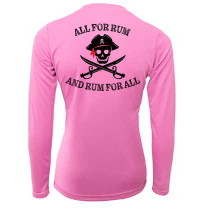 Saltwater Born Florida Freshwater Born "All For Rum and Rum For All" Women's Long Sleeve UPF 50+ Dry-Fit Shirt