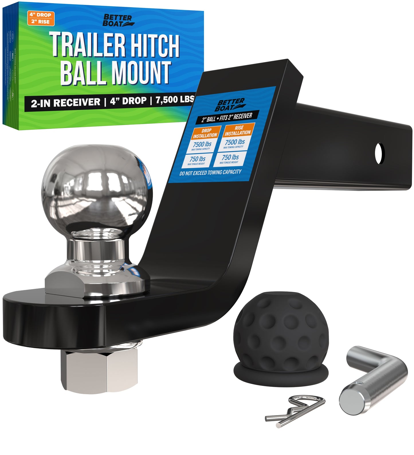 Better Boat - Trailer Hitch Ball Mount 2"