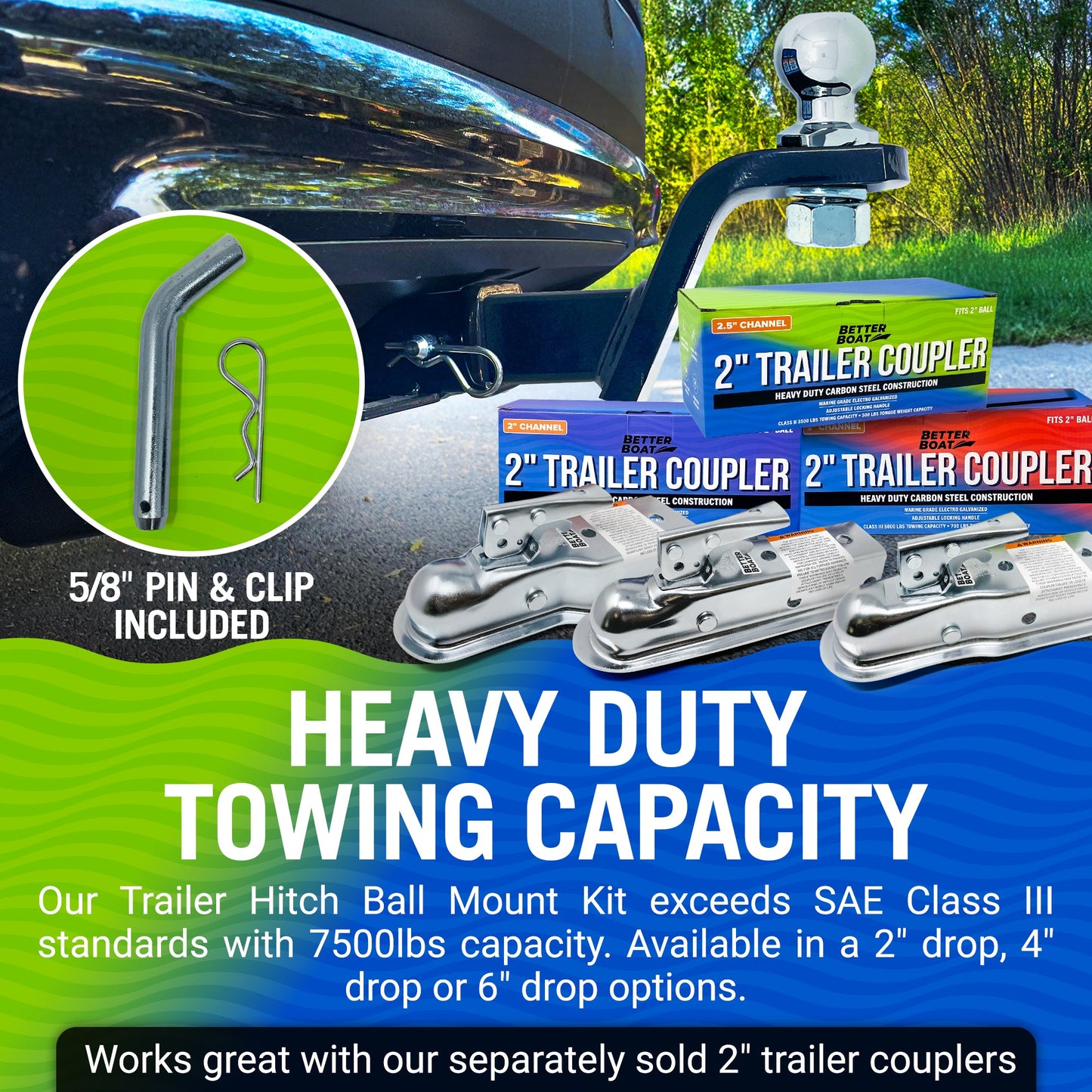 Better Boat - Trailer Hitch Ball Mount 2"