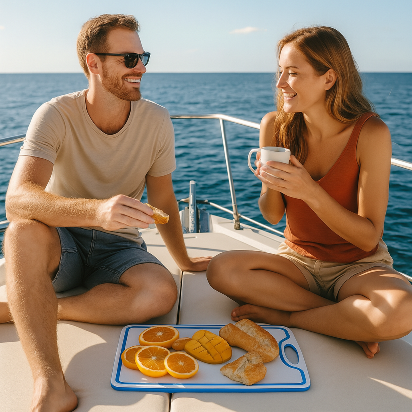 TRAPSKI Premium Cutting Board | Textured 1/2 inch HDPE UV Protected | Non-Skid or Mark Rubber Feet | Great for Boats & any Counter-top
