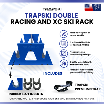 TRAPSKI DOUBLE Mobile All Mountain Ski and Standard Stance Snowboard Rack