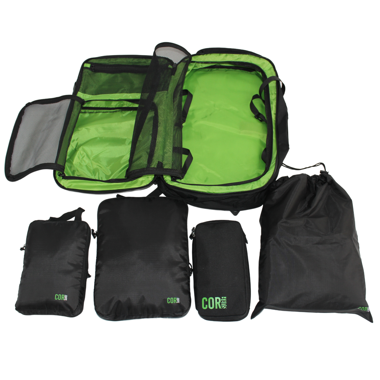 COR Surf Island Hopper Travel Bundle - Backpack + Toiletry Bag + Compression Packing Cubes with YKK