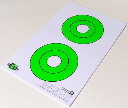 25 EZ2C Targets RD1: Two 6.5" Bullseyes Shooting Paper Targets 11"x17" Pad of 25 USA MADE