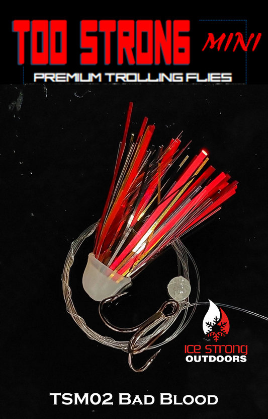 Ice Strong Outdoors - Too Strong Premium Trolling MINI Flies Fully Rigged - NEW 2026 Colors Released!