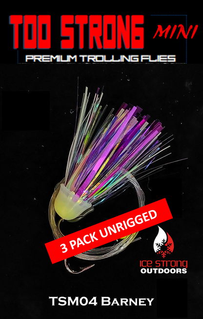 Ice Strong Outdoors Premium Trolling MINI Flies - 3 Pack Unrigged