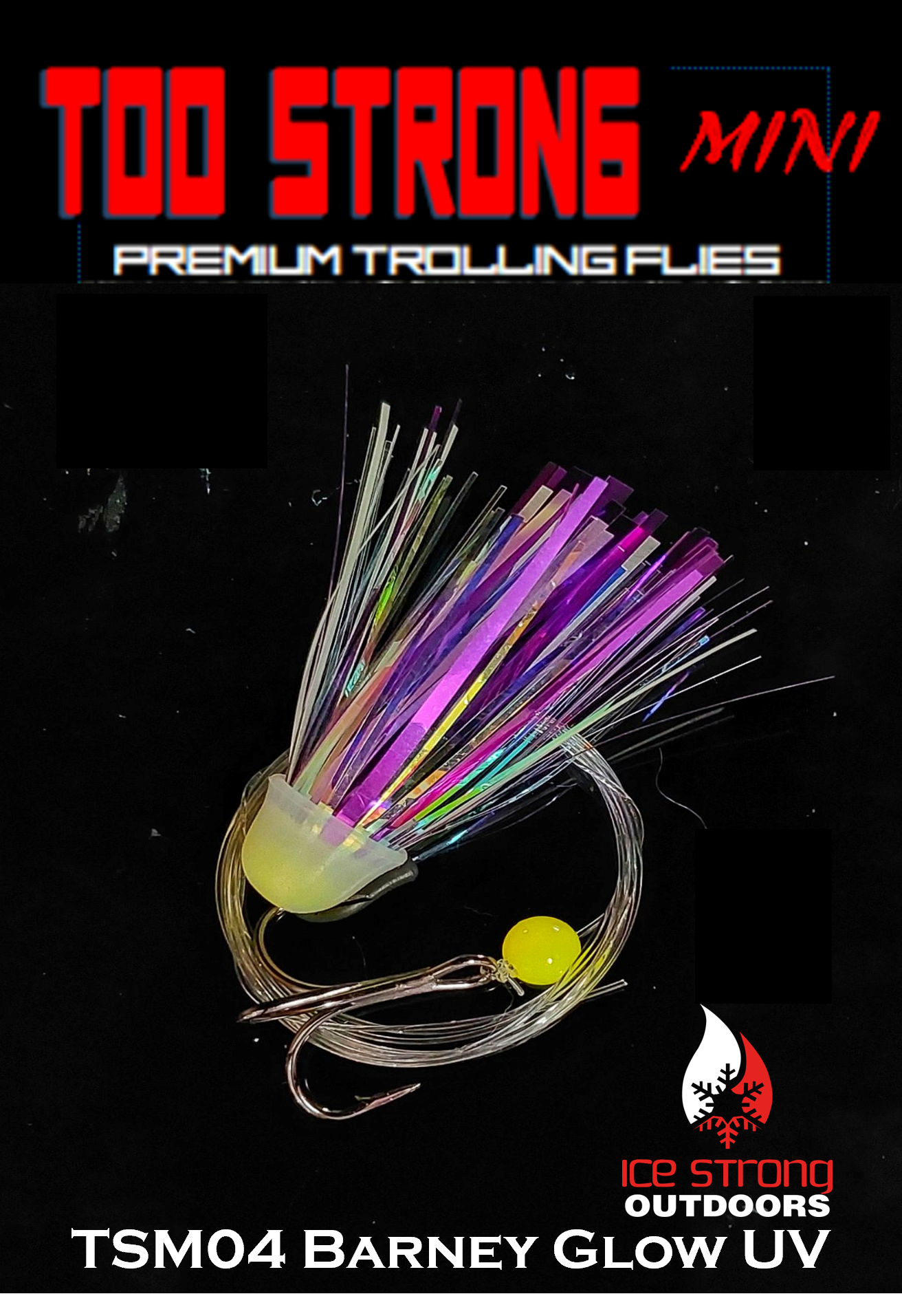 Ice Strong Outdoors - Too Strong Premium Trolling MINI Flies Fully Rigged - NEW 2026 Colors Released!