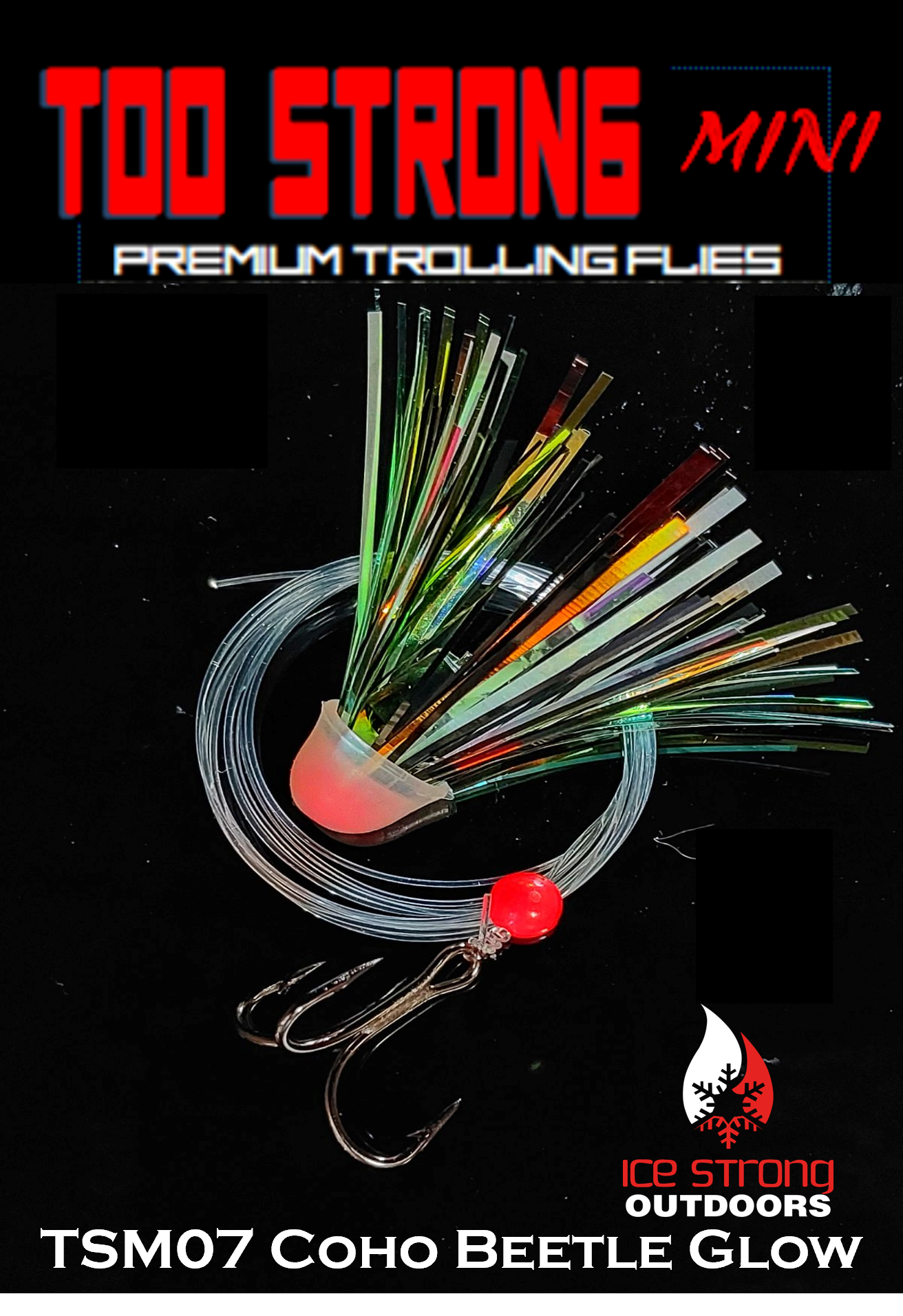 Ice Strong Outdoors - Too Strong Premium Trolling MINI Flies Fully Rigged - NEW 2026 Colors Released!