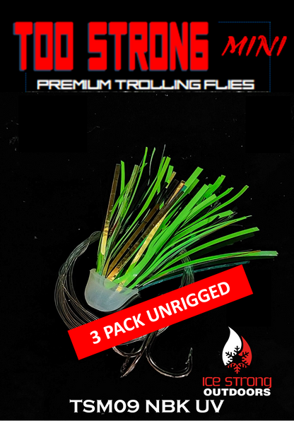 Ice Strong Outdoors Premium Trolling MINI Flies - 3 Pack Unrigged