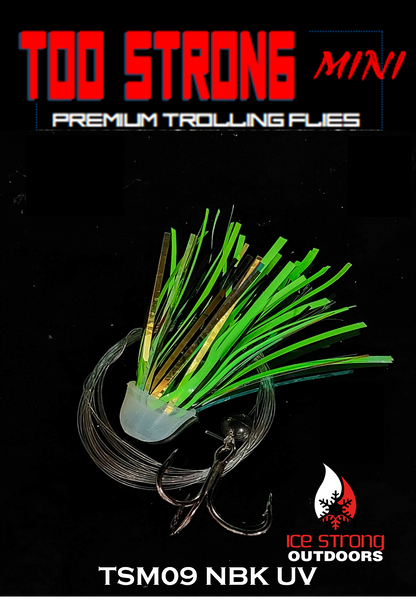 Ice Strong Outdoors - Too Strong Premium Trolling MINI Flies Fully Rigged - NEW 2026 Colors Released!