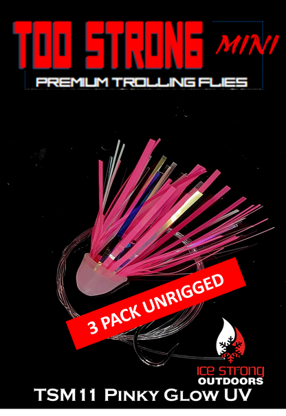 Ice Strong Outdoors Premium Trolling MINI Flies - 3 Pack Unrigged